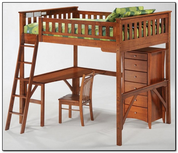 Full Loft Bed With Desk Wood Full Loft Bed With Desk Wood