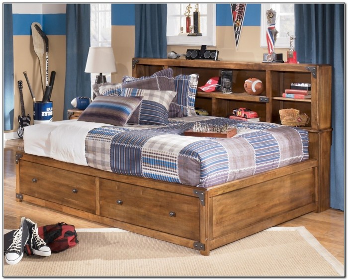 Twin Bed With Storage And Bookcase Headboard Twin Bed With Storage And Bookcase Headboard