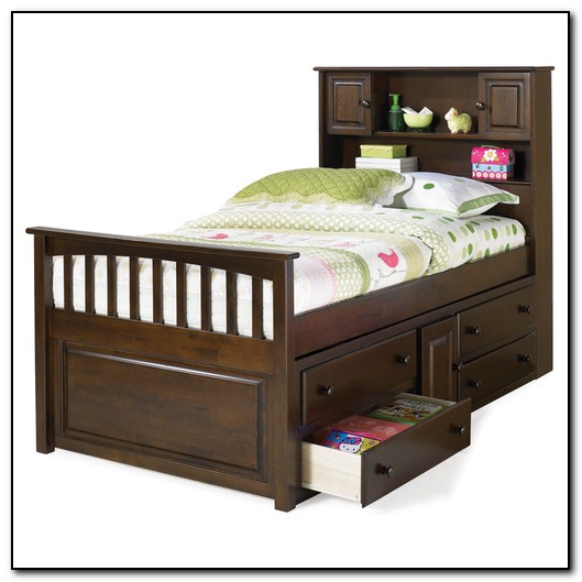 Twin Bed With Storage Drawers And Bookcase Headboard Twin Bed With Storage Drawers And Bookcase Headboard