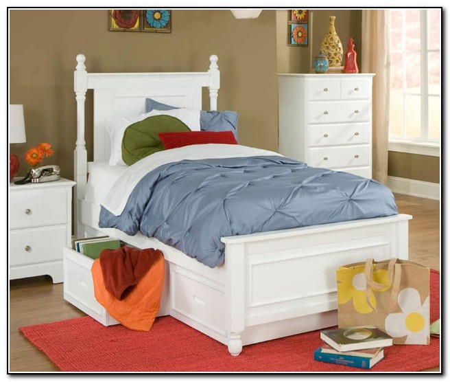 Twin Bed With Storage Drawers Twin Bed With Storage Drawers