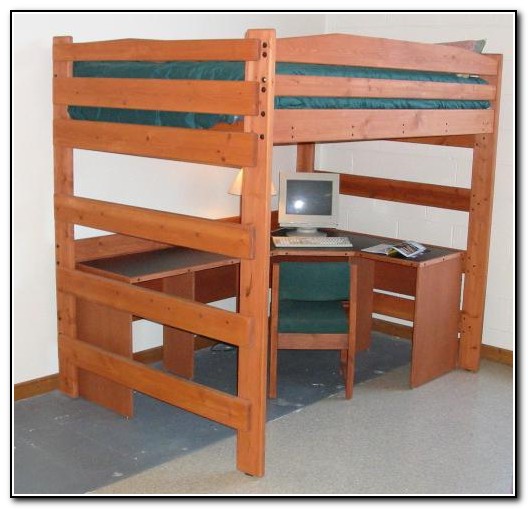 Full Size Loft Bed With Desk Wood Full Size Loft Bed With Desk Wood