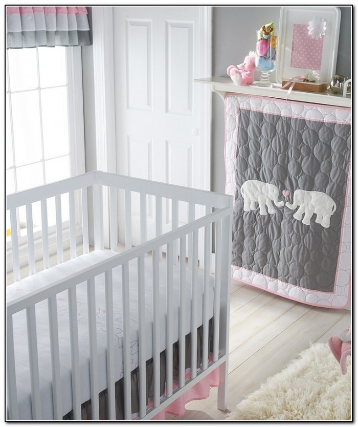 Pink And Gray Elephant Crib Bedding Pink And Gray Elephant Crib Bedding
