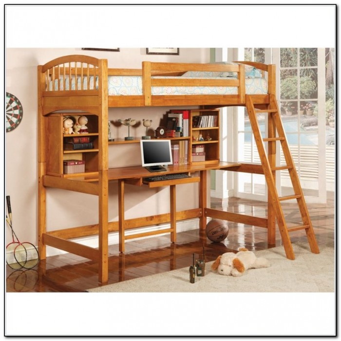 Twin Loft Bed With Desk Wood Twin Loft Bed With Desk Wood