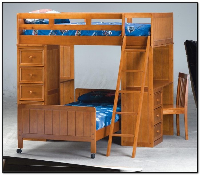 Wood Loft Bed With Desk And Drawers Wood Loft Bed With Desk And Drawers