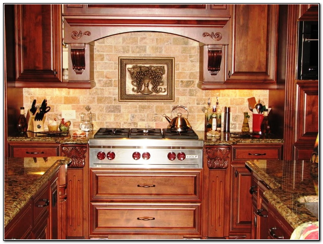  Kitchen  Backsplash Ideas  With Cherry  Cabinets  Kitchen  