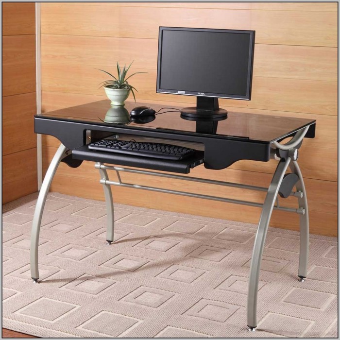 Contemporary Computer Desk Glass