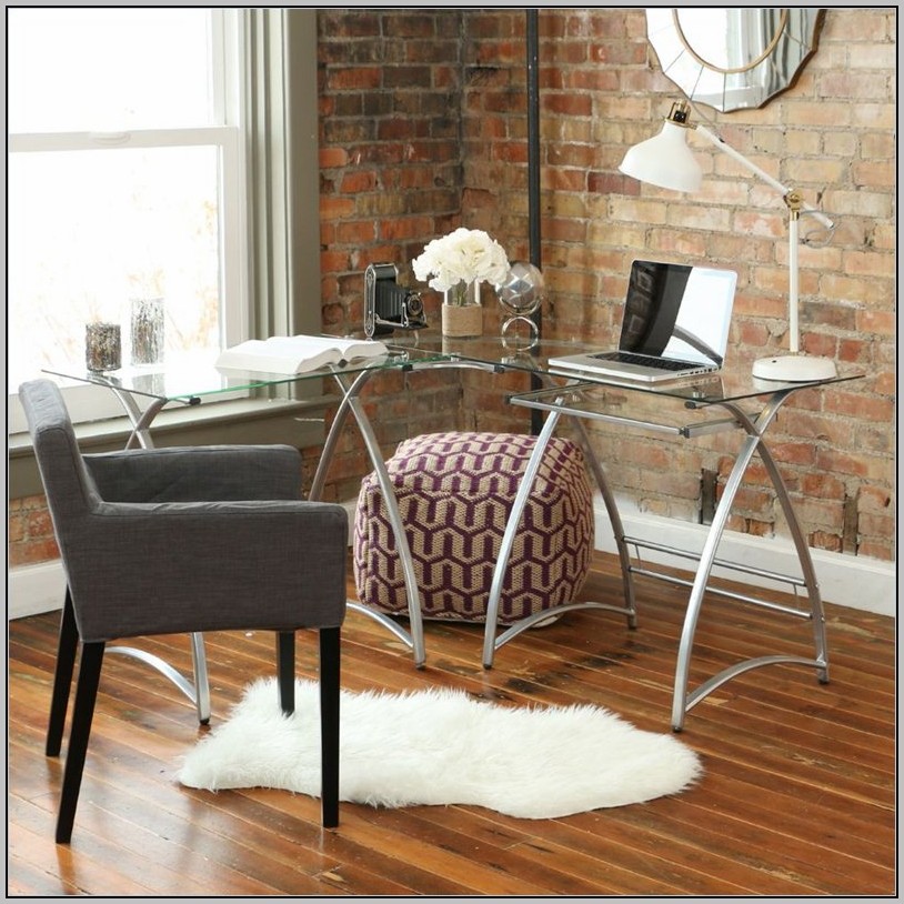 l shaped glass desk office max