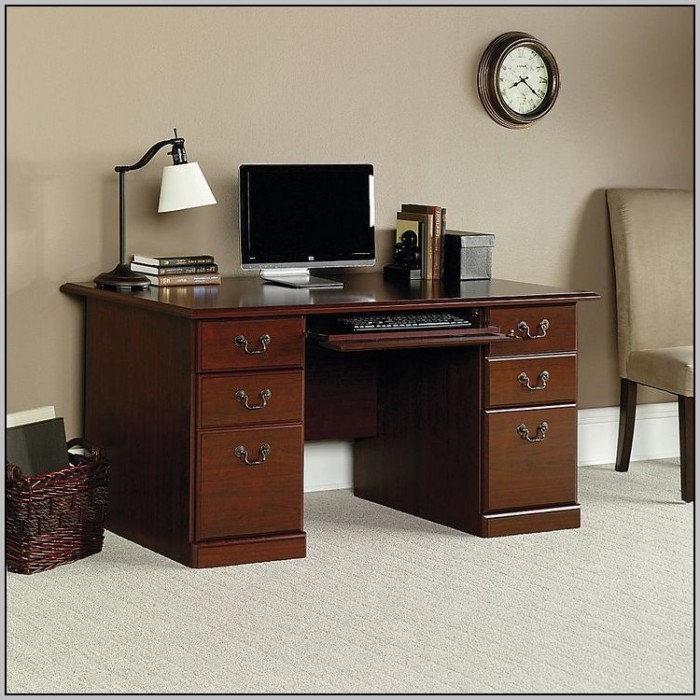 Sauder Heritage Hill 60 Executive Desk Sauder Office Port Executive Desk In Dark Alder