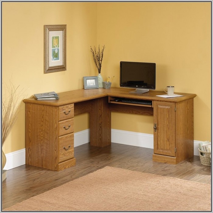 Corner Desk With Storage Oak Effect Corner Desk With Storage Oak Effect