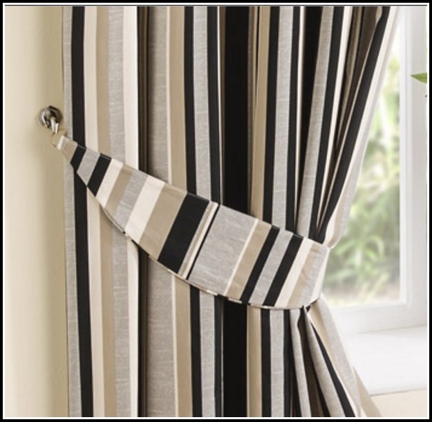 It's free shipping made easy DEZENE Stripe Sheer Curtains for Kids Room - 2 Panels - Faux Linen Grommets Window Curtains - 54 Inches Width x 63 Inches Long (Total