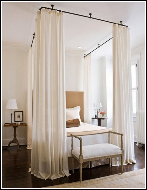 Hanging Curtains From Ceiling Over Bed Hanging Curtains From Ceiling Over Bed