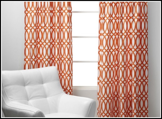 orange and white curtains uk