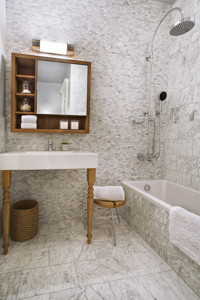 Marble Console Sink with Chrome Legs Marble Console Sink with Chrome Legs