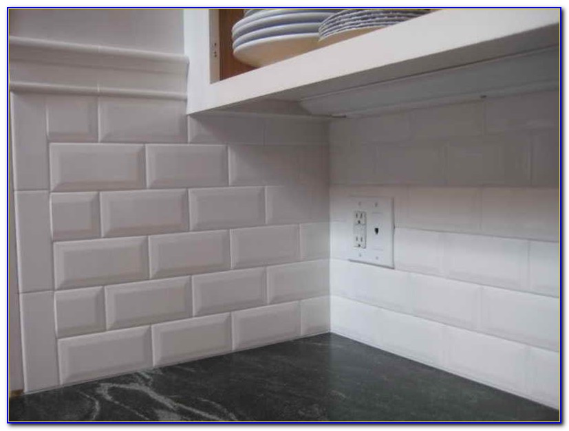  Beveled  White  Subway  Tile  With White  Grout  Tiles  Home 