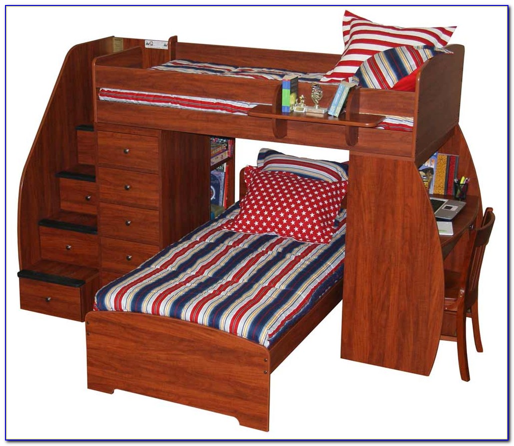 Bunk Bed With Desk And Stairs Plans Download Page – Home ...