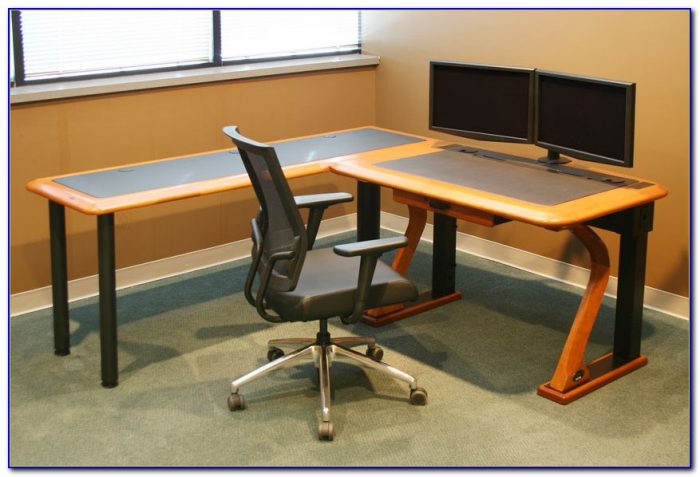 Dual Monitor Corner Computer Desk Dual Monitor Corner Computer Desk