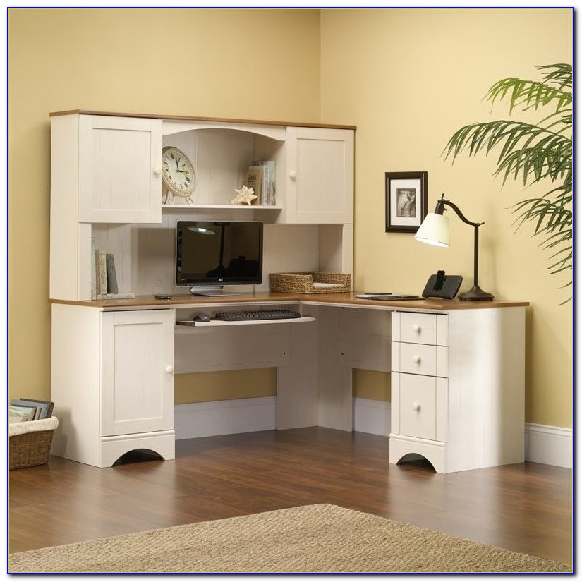 All About Sauder Harbor View Computer Desk Antiqued White Finish Sauder Harbor View Corner Computer Desk Antiqued White