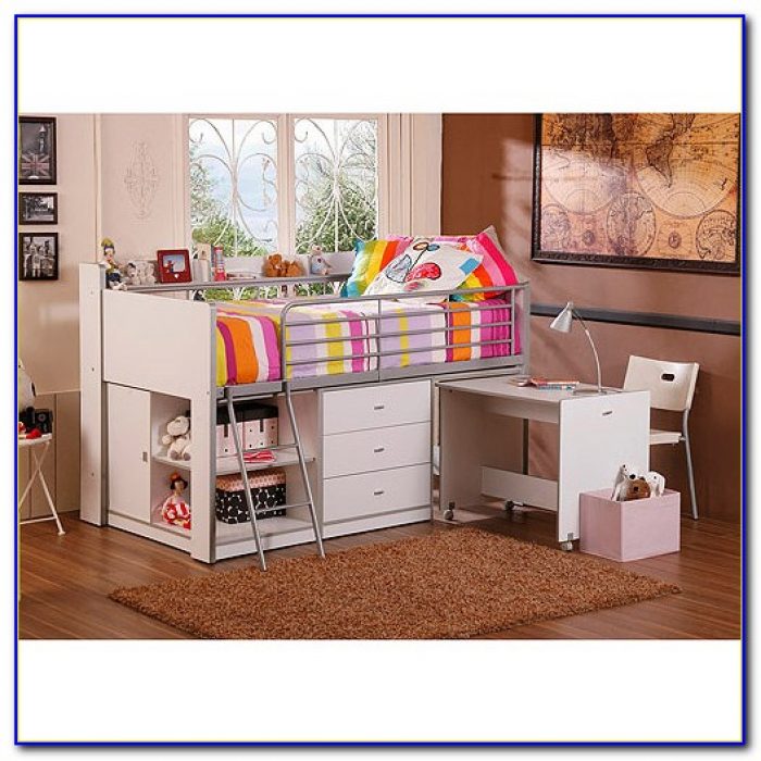 Charleston Storage Loft Bed With Desk White Charleston Storage Loft Bed With Desk White