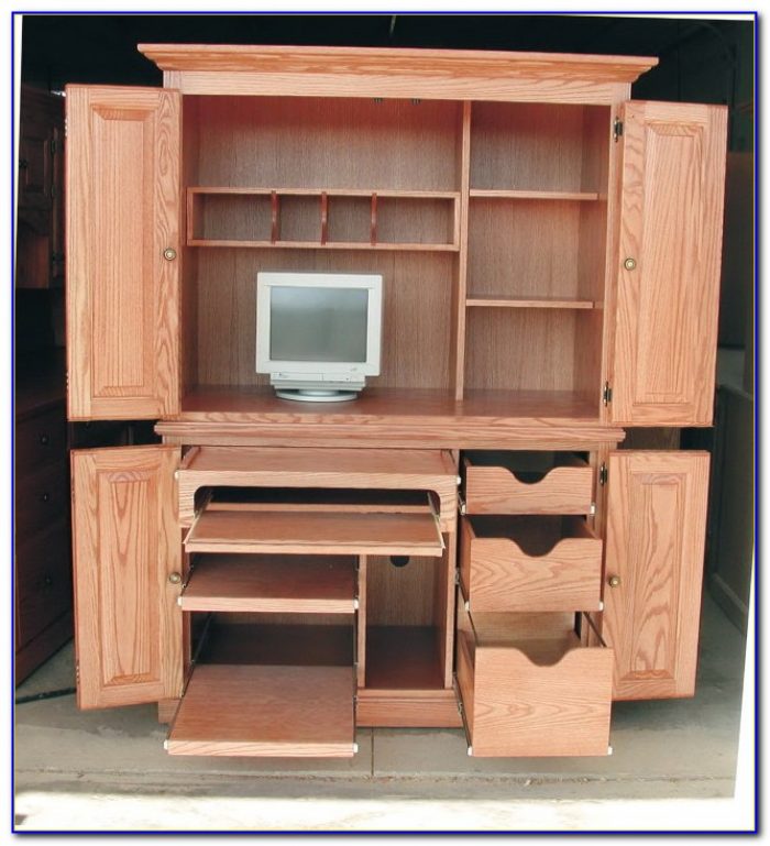 Corner Computer Cabinet Desk - Desk : Home Design Ideas # ...