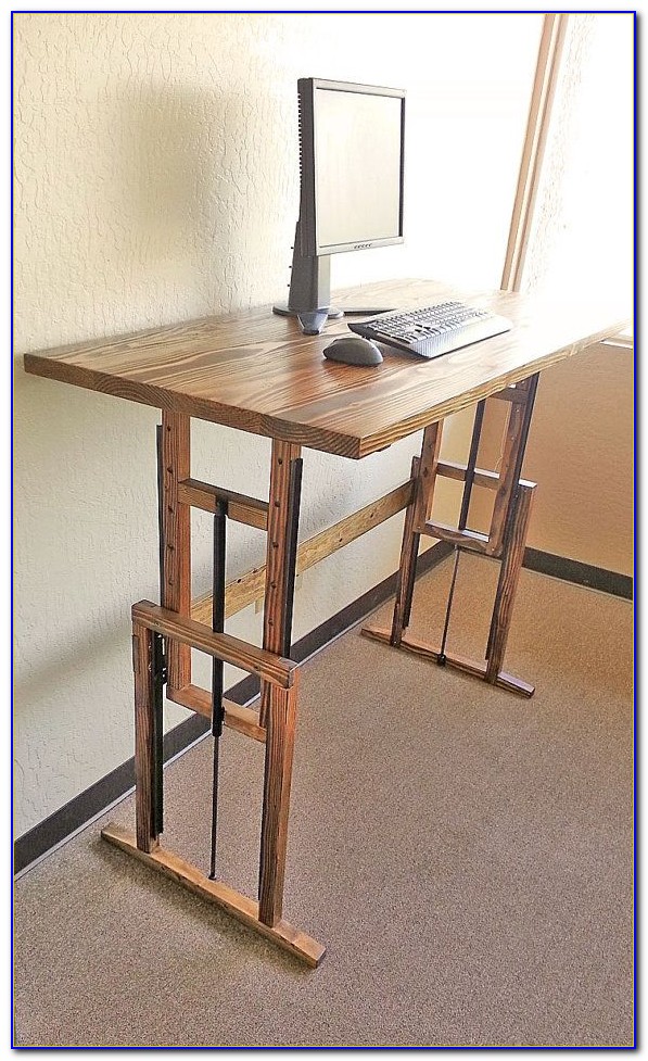 diy wood standing desk converter