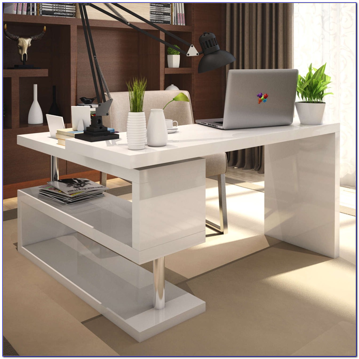 Lumiere High Gloss Office Desk Desk Home Design Ideas R6DVZ8ANDm86142