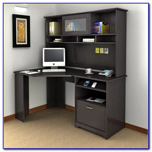 Orion L Desk Black And Oak Com Computer Desk And Hutch Black Home Design Ideas