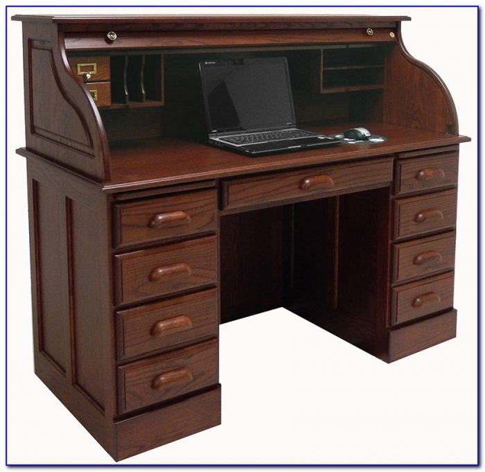Solid Oak Roll Top Computer Desk Solid Oak Roll Top Computer Desk