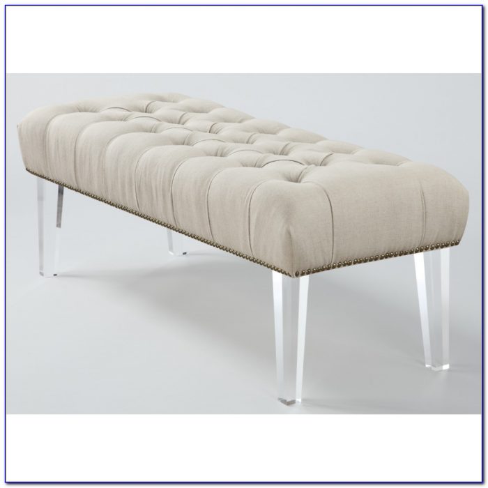tufted bench with acrylic legs 700x700