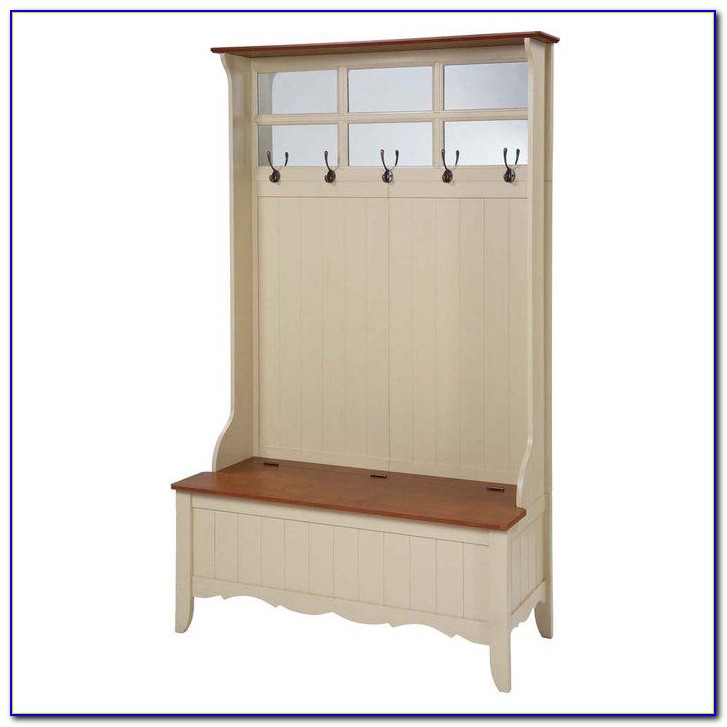 Naples White Hall Tree With Storage Bench Bench Home Design Ideas
