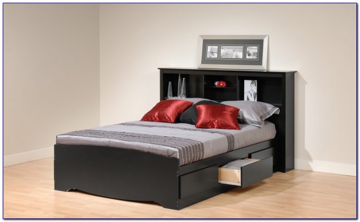 Full Size Platform Bed With Storage And Bookcase Headboard Full Size Platform Bed With Storage And Bookcase Headboard