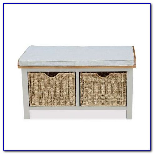 Hallway Bench With Wicker Baskets Hallway Bench With Wicker Baskets