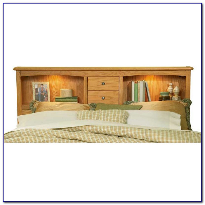 King Bookcase Headboard With Lights Bookcase Home Design Ideas 
