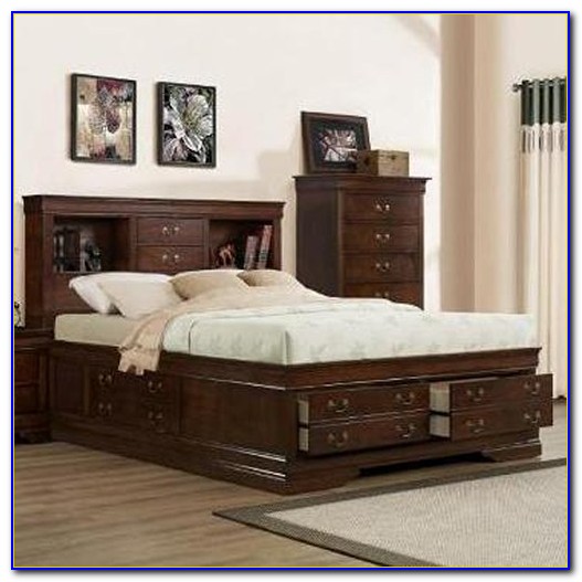 King Bed Bookcase Headboard Storage King Bed Bookcase Headboard Storage
