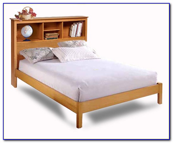 King Size Platform Bed With Bookcase Headboard King Size Platform Bed With Bookcase Headboard
