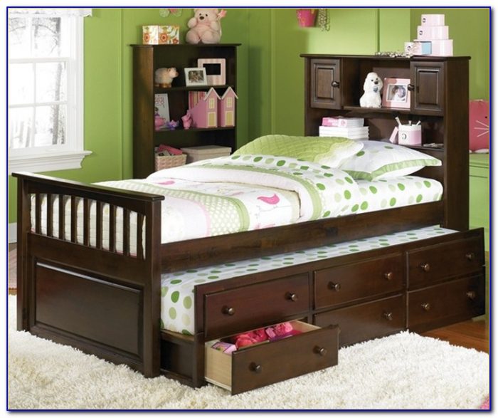Trundle Bed With Bookshelf Headboard Trundle Bed With Bookshelf Headboard