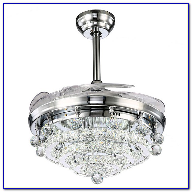Ceiling Fan With Retractable Blades & Light Ceiling Fan With Retractable Blades & Light