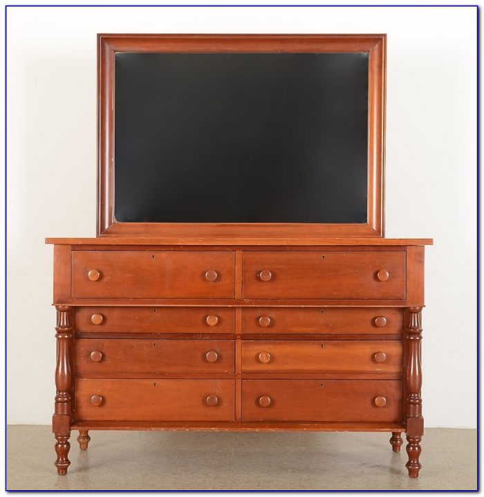Antique Cherry Dresser With Mirror Antique Cherry Dresser With Mirror
