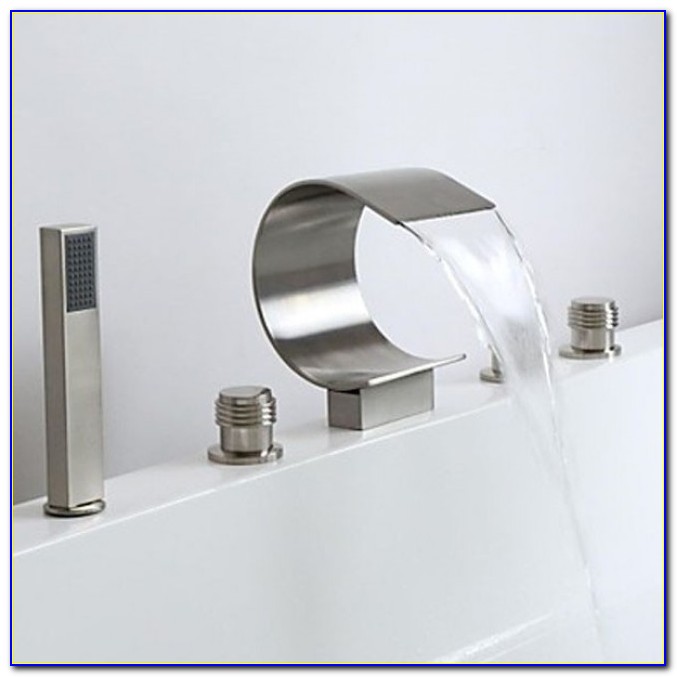 Brushed Nickel Waterfall Tub Faucet Brushed Nickel Waterfall Tub Faucet