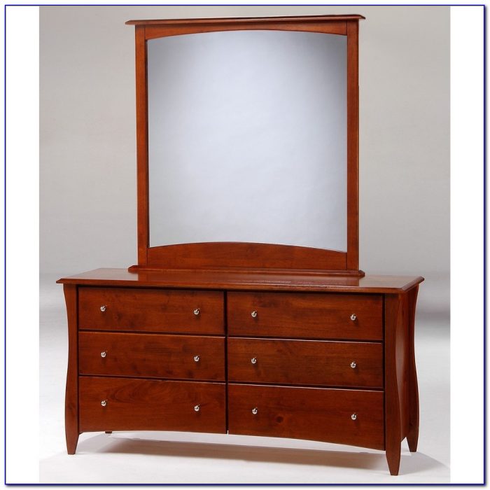 Cherry Triple Dresser With Mirror Cherry Triple Dresser With Mirror