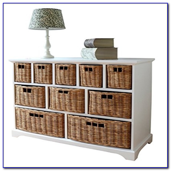 Dressing Table With Wicker Baskets Dressing Table With Wicker Baskets