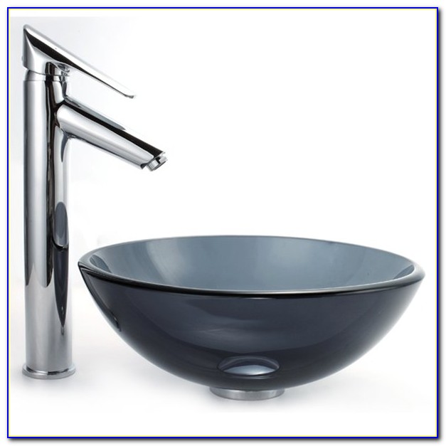 Glass Vessel Sink And Waterfall Faucet Combo Glass Vessel Sink And Waterfall Faucet Combo