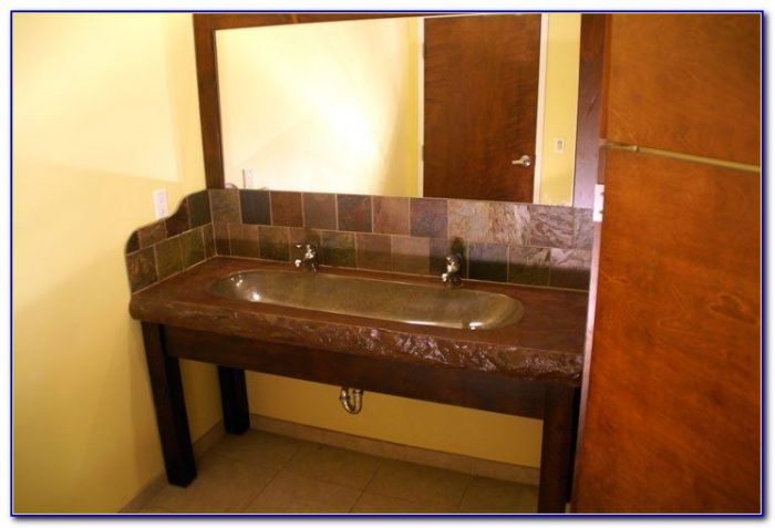 Trough Sink Double Faucet Vanity Trough Sink Double Faucet Vanity