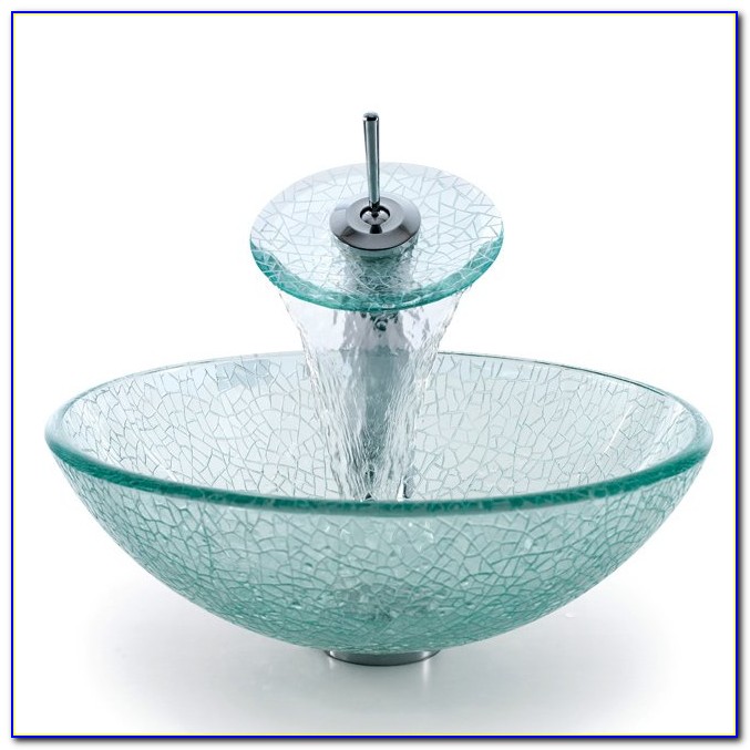 Vigo Janus Glass Vessel Sink And Waterfall Faucet Combo Vigo Janus Glass Vessel Sink And Waterfall Faucet Combo