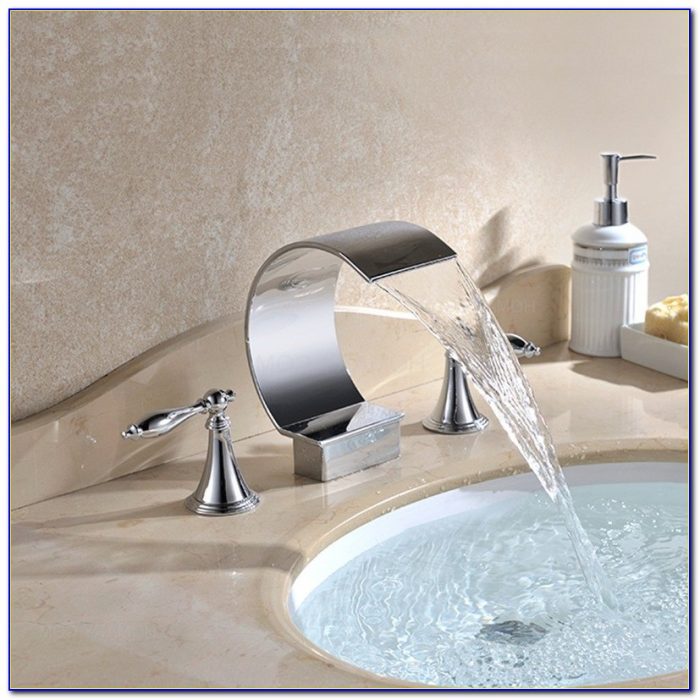 Waterfall Bathroom Sink Faucet Widespread Waterfall Bathroom Sink Faucet Widespread