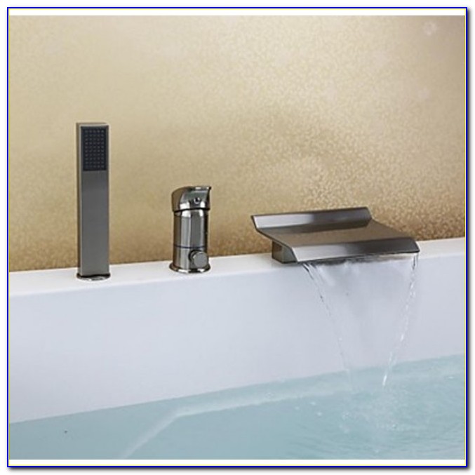 Waterfall Bathtub Faucet Brushed Nickel Waterfall Bathtub Faucet Brushed Nickel