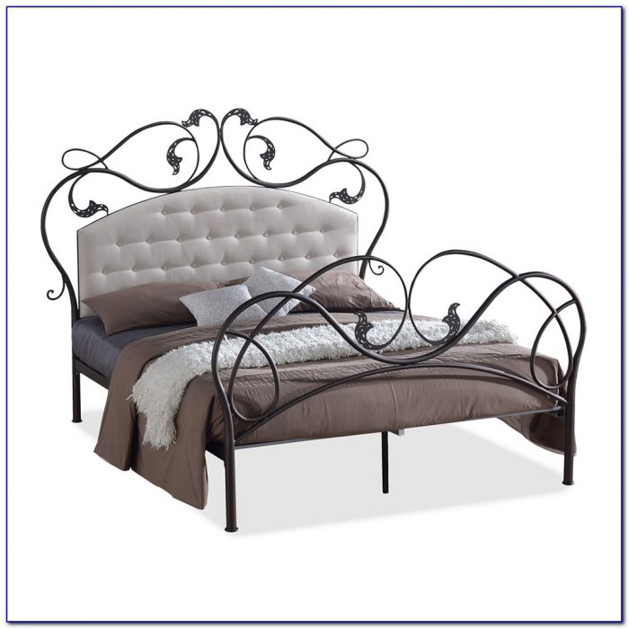 Black Metal Queen Size Bed Headboard Footboard Rails & Platform Black Metal Queen Size Bed Headboard Footboard Rails & Platform