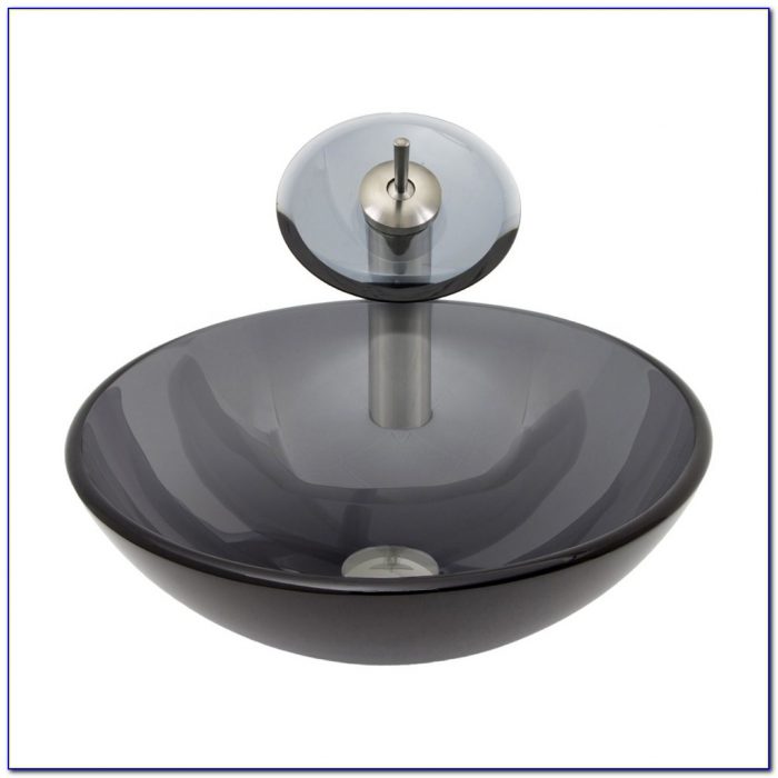 Clear Glass Vessel Sink Waterfall Faucet Clear Glass Vessel Sink Waterfall Faucet