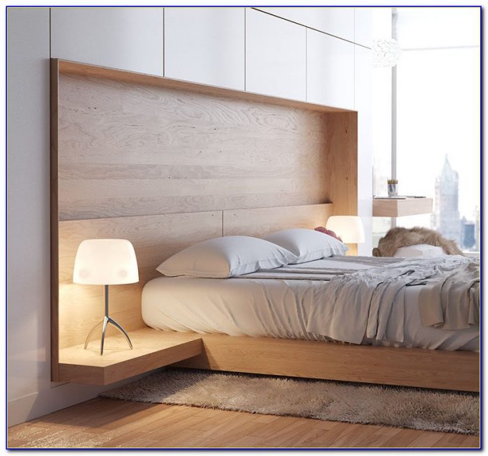 Diy Headboard With Built In Nightstands Diy Headboard With Built In Nightstands