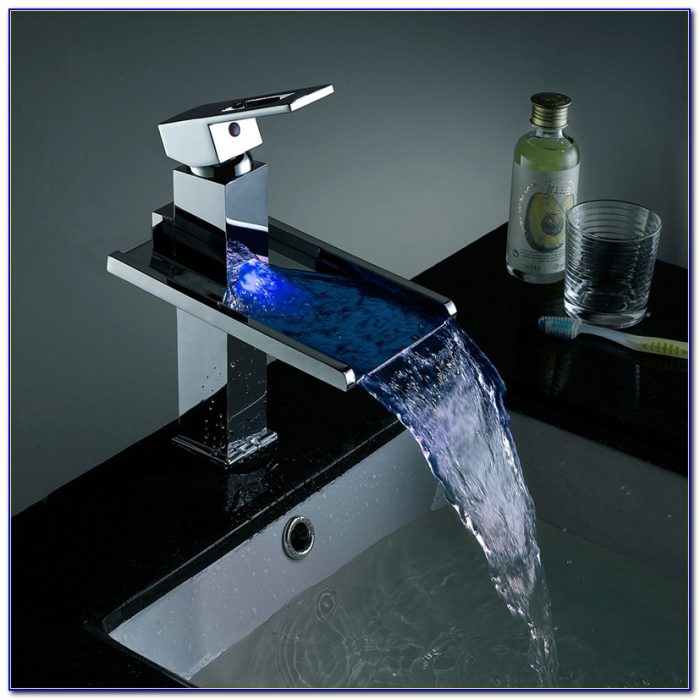 Double Handle Widespread Led Waterfall Bathroom Sink Faucet Double Handle Widespread Led Waterfall Bathroom Sink Faucet