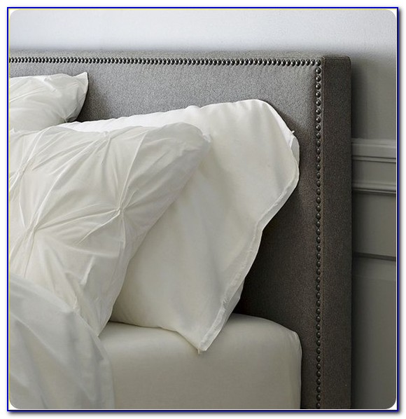 Gray Upholstered Headboard With Nailhead Trim Gray Upholstered Headboard With Nailhead Trim